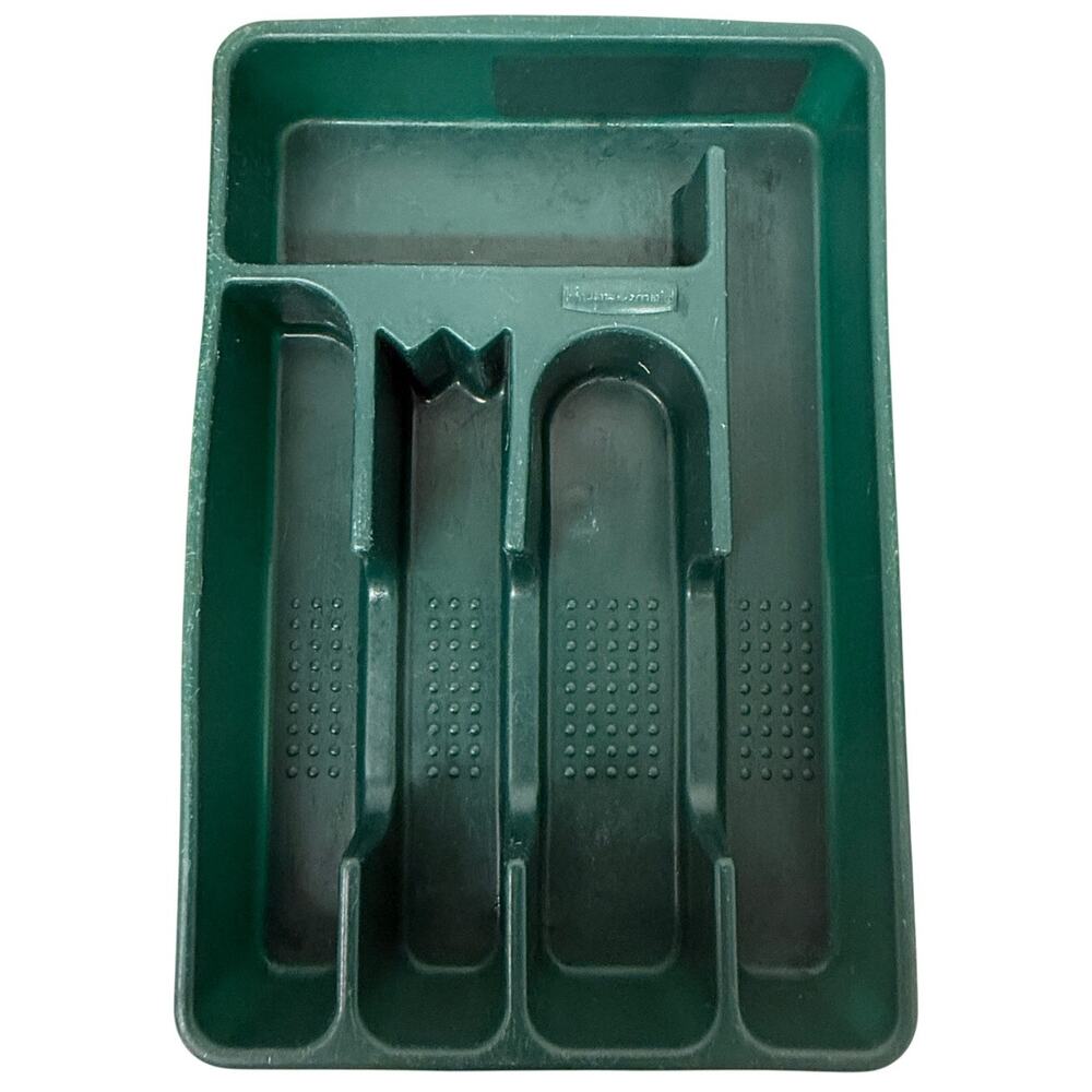 VTG Rubbermaid Large Cutlery Tray Silverware Utensil Holder Green #2919